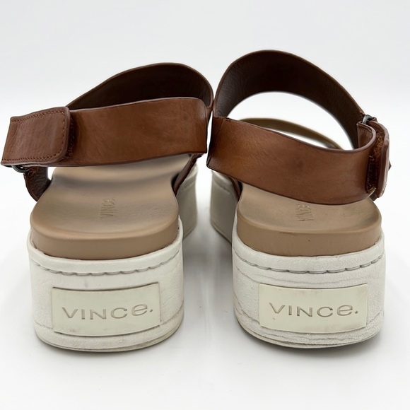 VINCE WOMEN’S WESTPORT PLATFORM COLOR BLOCK LEATHER  SANDAL SZ 6 - Picture 5 of 12